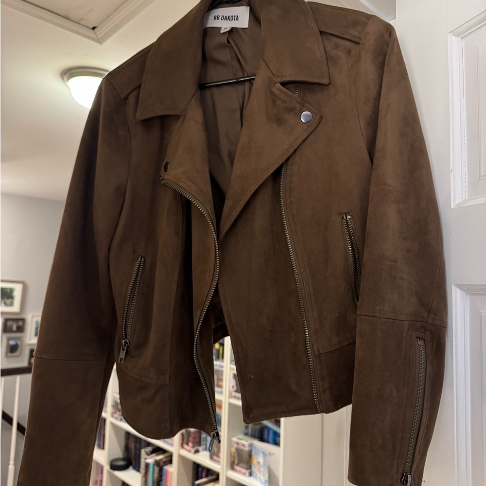 BB Dakota Brown Suede Bomber Jacket
